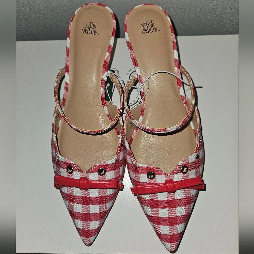Wild Fable Red & White Gingham Kitten Heels - Size 9 ❣️ NWT - Picture 3 of 10